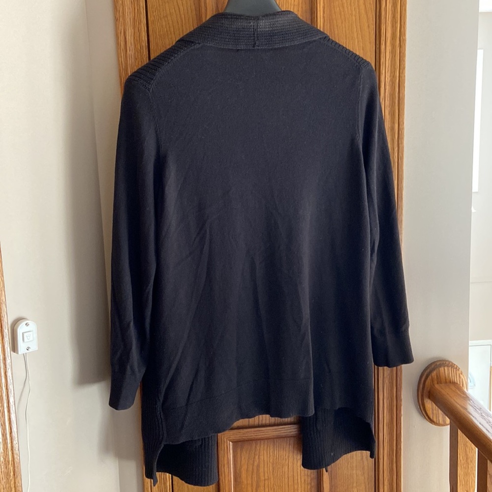 MICHAEL Michael Kors Black Open-Front Ribbed Cardigan - Picture 2 of 6